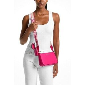 New Michael Kors Jet Set Travel Small Crossbody and Tech Attachment Dragon Fruit